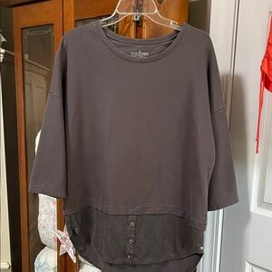 Neon Buddha Charcoal Gray Tunic Top
